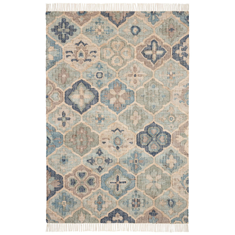 Dash and Albert Rugs Pali Geometric Handmade Dhurrie Sky/Denim/Natural/Ivory Area Rug & Reviews